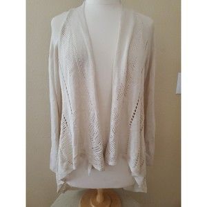 Calstyle Ivory Cardigan Long Sleeve Size Small Lace And Eyelet Design